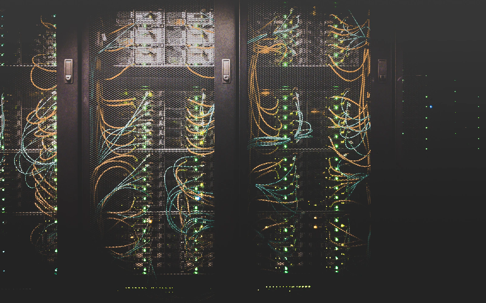 Network equipment and cabling inside a dark server rack
